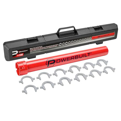 Powerbuilt Master Inner Tie Rod Removal Tool Kit, 13 Pieces, Steering and Suspension, Adapter and Extension Wrench, Storage Case - 647785 - size: 13 Piece