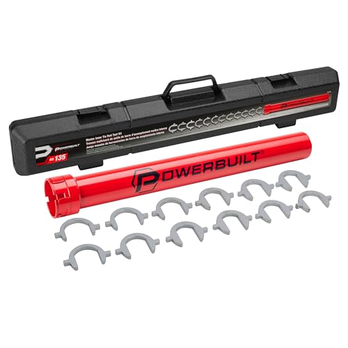 Powerbuilt Master Inner Tie Rod Removal Tool Kit, 13 Pieces, Steering and Suspension, Adapter and Extension Wrench, Storage Case - 647785 - size: 13 Piece