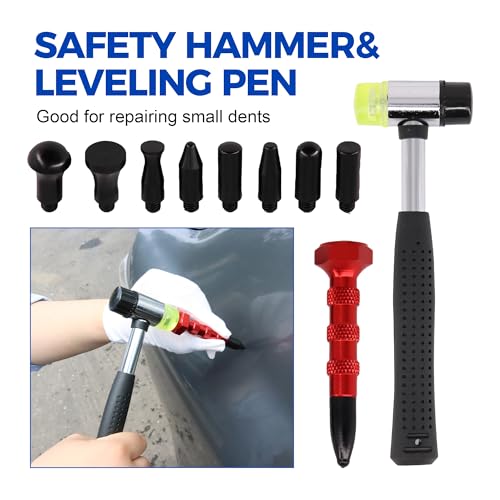 Car Dent Puller Kit,125 PCS Dent Repair Tool,Paintless Dent Removal with Golden Lifter,Bridge Puller,Slide Hammer T-Bar,Suction Cup Dent Puller for Auto Body Dents,Repairing Big and Dents, Dings - style: 125PCS