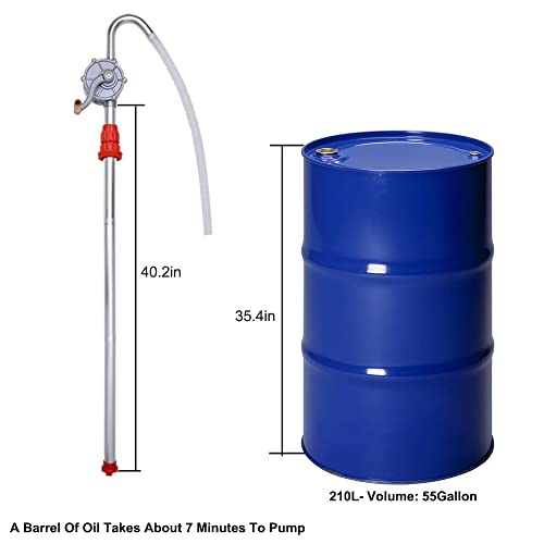 LYCARESUN 15 to 55 Gallon Drum Pump, Aluminum Barrel Pump Liquid Transfer, Siphon Barrel Pump for Diesel, Kerosene, Hydraulic Fluid - style: Aluminium