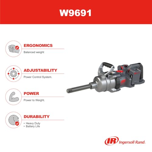 Ingersoll Rand W9691 Cordless 1" High-Torque Impact Wrench with 2" Extended Anvil - size: Extended Anvil, style: Tool Only