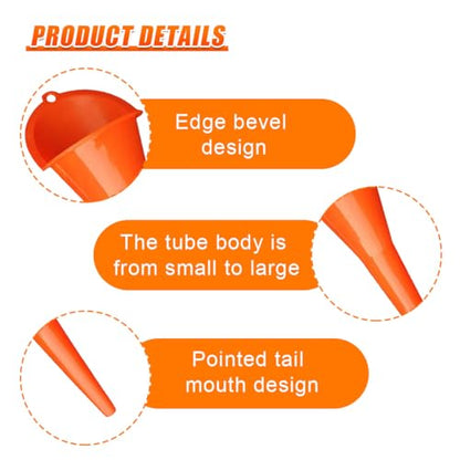 YoRise Long Neck Oil Funnel, Plastic Spill Saver Funnels for Automotive Use, Oil Change Funnel Set for Filling Lubricants Engine Oils Water Diesel Fuel Kerosene and Other Liquids (L-Red) - color: L-Red