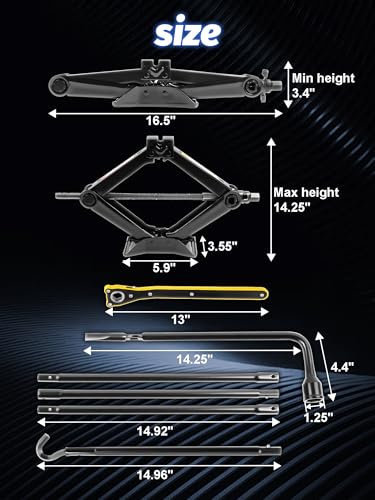 2.5 Ton Spare Tire Tool Kit for RTW7K442 Tire Jack Repair Kit | Fit Ram 1500 Gladiator 2020-2021 with Spare Tire Jack Handle and Spare Lug Wrench - size: fit 2003-2018 Ram 1500 and 2019 Ram 1500 Classic
