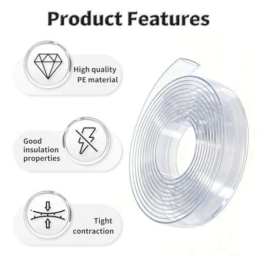 10M Heat Shrink Tubing, 13mm OD, 2:1 Ratio, Clear | Polyolefin Shrinkable Tube, Waterproof Electrical Insulation Tubing, for Wire Cable and Electronic Component Protection - size: 10M Φ13 Clear