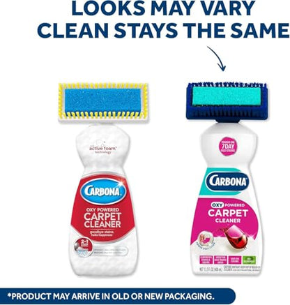 Carbona Oxy-Powered Carpet Cleaner with Built-In Brush, Foaming Spot & Stain Remover for Rugs, Upholstery & High-Traffic Areas, No-Rinse Formula, 13 Ounce (Pack of 3) - size: 13 Fl Oz (Pack of 3)