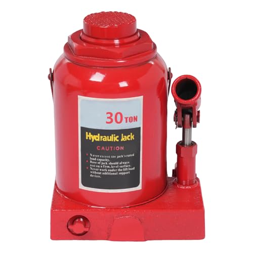 30Ton Hydraulic Bottle Jack,66138LB Welded Car Lift w/Safety Valve & Rocking Lever,Heavy Duty Vehicle Lifting Tool for Auto Repair & House Lift