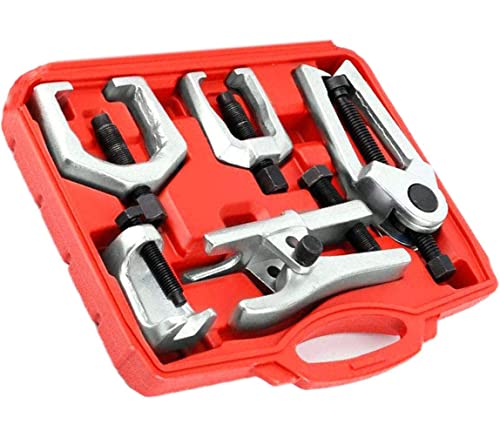 5 PCS Ball Joint Separator,Pitman Arm Puller,Tie Rod End Tool Set for Front End Service, Tool Kit Ball Joint Separator, Front End Service Tool Kit, 6295 Front End Service Set, Splitter Removal Kit
