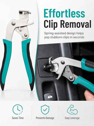 Electrical Disconnect Pliers and Car Clip Removal Tool Set | 4 automotive disconnect and clip tools plus 8 terminal release pins for wiring connectors, trim clips and fastener removal