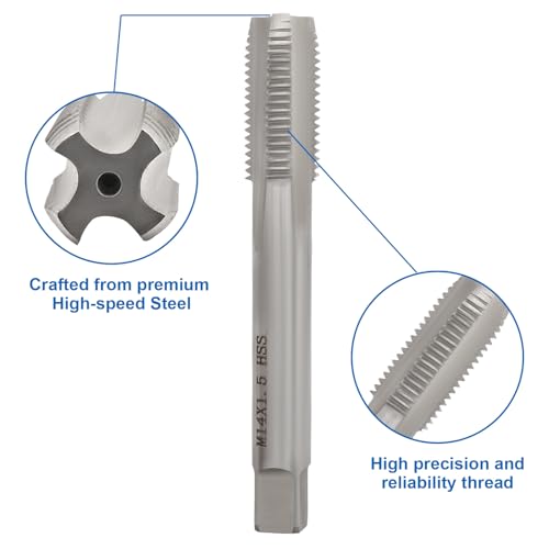 Waziaqoc M14 x 1.5mm Tap and Die Set | Metric, High-Speed Steel, Thread Tap and Die, Various Metals, Right Hand - size: M14 x 1.5mm