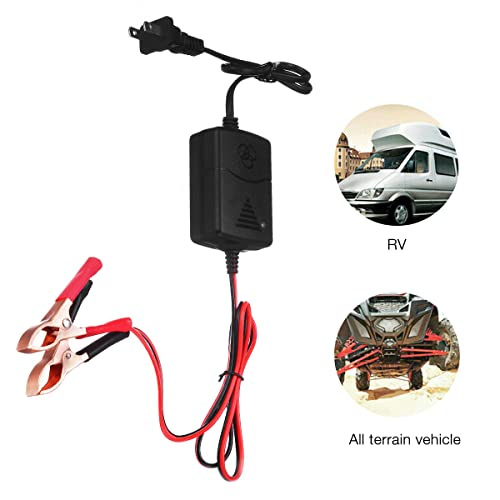 12V Sealed Lead Acid (SLA) Battery Charger 1000mA, Battery Charger Maintainer 12v Trickle Charger for Boats Motorcycles ATVs Riding Mowers & Car Truck SUV RV