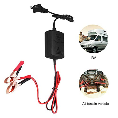 12V Sealed Lead Acid (SLA) Battery Charger 1000mA, Battery Charger Maintainer 12v Trickle Charger for Boats Motorcycles ATVs Riding Mowers & Car Truck SUV RV