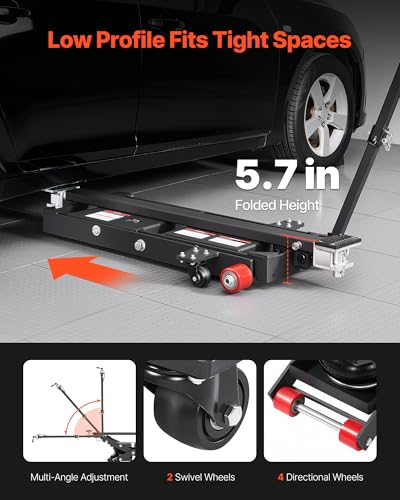 VEVOR Air Portable Car Lift, 6613 lbs/3 Ton Capacity, 21.7 inch Max Height, Adjustable Portable Air Car Lift with Airbag, Support Stands, Wheel Chocks, Rubber Pads, Heavy-Duty for Sedan SUV Pickup