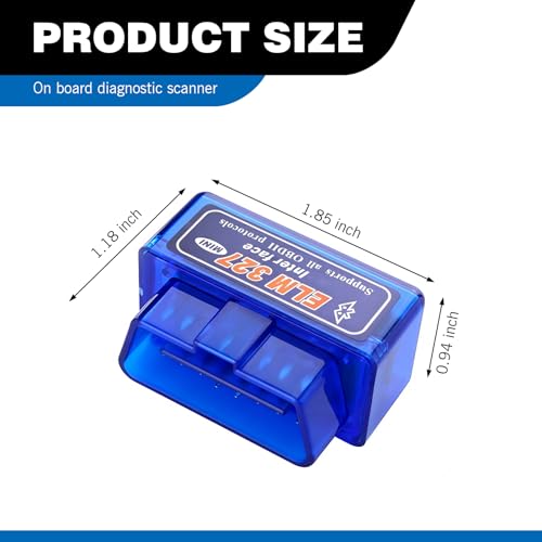 MLY OBDII Car Auto Diagnostic Scanner, ELM327 V2.1 Bluetooth OBDII Scan Diagnostic Tool, Professional Car Bluetooth Engine Fault Code Reader, Universal Car Accessories Support Android and iOS