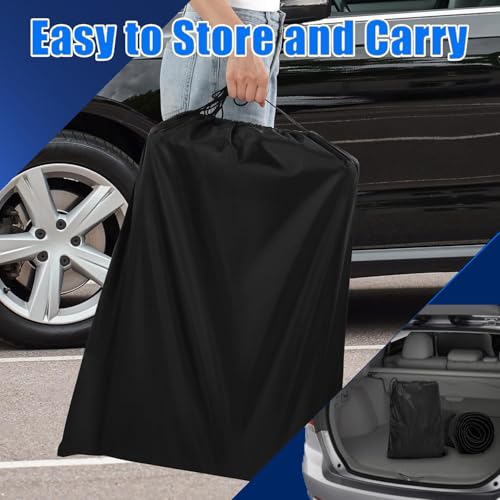 Portable Rolling Creeper Mat, 60''x28'' Under Car Roller with Storge Bag, Foldable Mechanic Mat for Outdoor Low Clearance Working on Uneven Surfaces, Black
