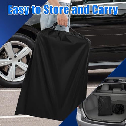 Portable Rolling Creeper Mat, 60''x28'' Under Car Roller with Storge Bag, Foldable Mechanic Mat for Outdoor Low Clearance Working on Uneven Surfaces, Black