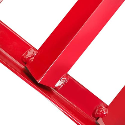 Hydraulic Car Ramps - 11000 LBS Capacity, 2-Pack High Lift Service Ramps for Cars, Trucks & Trailers - Adjustable Height, Low Profile Design for Oil Changes & Repairs, Red