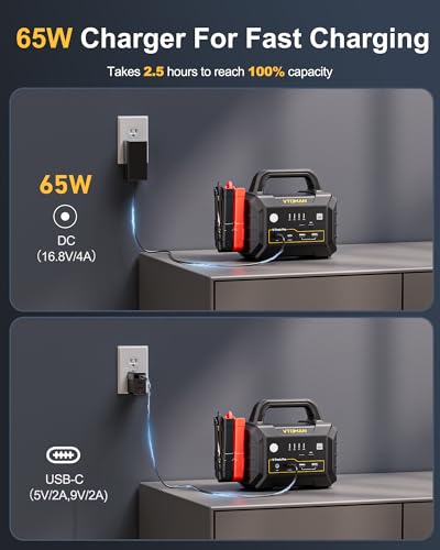 VTOMAN V-Truck Pro 8000A Car Battery Jump Starter with 65W Quick Charge, 41600mAh Portable Jump Starter Power Pack for All Gas All Diesel, 12V Jump Box with LED Light, Long Jumper Cables