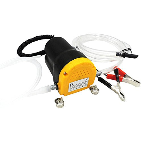 12V Oil Change Pump, Electric Fluid Extractor with Alligator Clips, Portable Car Oil Transfer Pump with Tubes