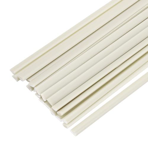 MECCANIXITY 20pcs Plastic Welding Rods, 8 Inch PP Welding Strips 3/16"x1/4" for Plastic Welder Soldering Tool Kit, Car Bumpers, Kayak Repair, Beige
