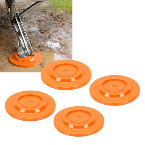 Diydeg RV Leveling Block, 4Pcs Red Round Jack Feet 20cm Heavy Duty Car Leveling Pad Set Car Jack Feet Kit for Travel Trailer