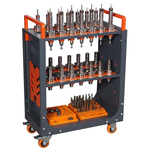 Mobile CNC Tool Storage Cart, CNC Tool Holder Utility Carts with Wheels, CNC Trolley is Suitable for Warehouses Storehouse Factory Garage - size: CAT/BT40-28CAP