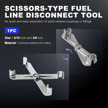 Master Quick Disconnect Tool Set, 22pcs Premium Fuel Line Disconnect Tool Set for AC Fuel & Transmission Systems, Fuel Line Removal Tools Kit Apply to Most Vehicles