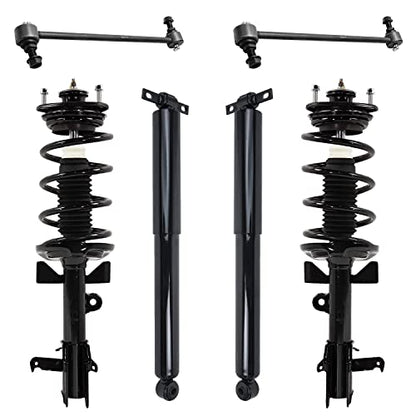 Detroit Axle - Front Struts w/Coil Springs Rear Shock Absorbers Sway Bars Replacement for 2011-2012 Honda Odyssey - 6pc Set - size: 6AQS47234/Shock Kit