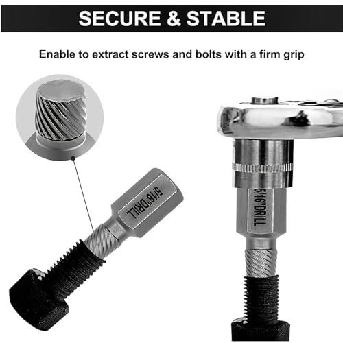 25-Piece Bolt Extractor Kit, 3/8 and 1/2-Inch Drive | High-Hardness CR-MO Lug Nut Remover Socket Set for Damaged Bolts and Automotive Repair