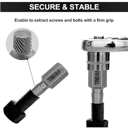 25-Piece Bolt Extractor Kit, 3/8 and 1/2-Inch Drive | High-Hardness CR-MO Lug Nut Remover Socket Set for Damaged Bolts and Automotive Repair