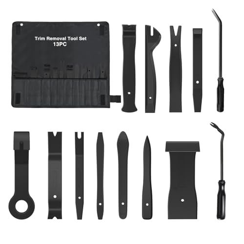 GOOACC 13PCS Nylon Trim Removal Tool Set for Bumper Fastener Rivet Clips Car Door Clip Panel Audio Video Dashboard Dismantle Black - color: Black, size: 13Pcs