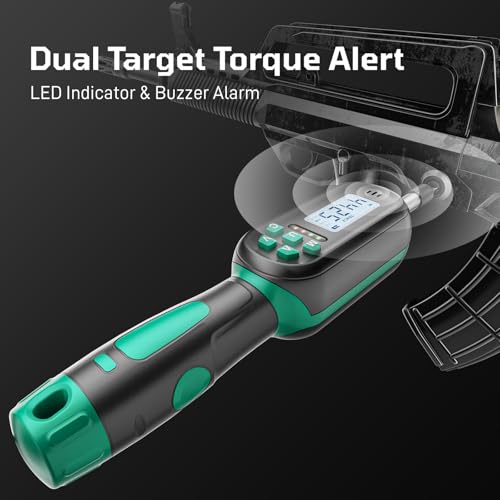 Upgraded Digital Torque Screwdriver, 0.4-8 Nm/3.5-70.8 In-lbs, Torque Wrench Screwdriver Set, 1/4'' Drive Inch Pound Rachet Torque Screwdriver Electrician with Buzzer & LED Indicator