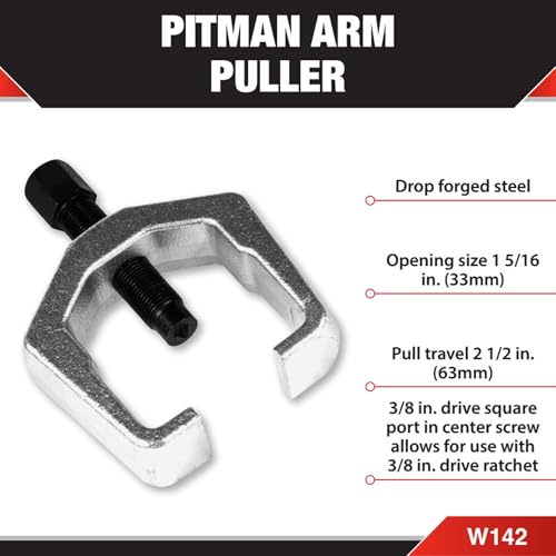 Performance Tool W142 1-5/16-Inches (33mm) Pitman Arm Puller - Drop Forged Construction Designed to Remove Pitman Arms from Compact Cars.