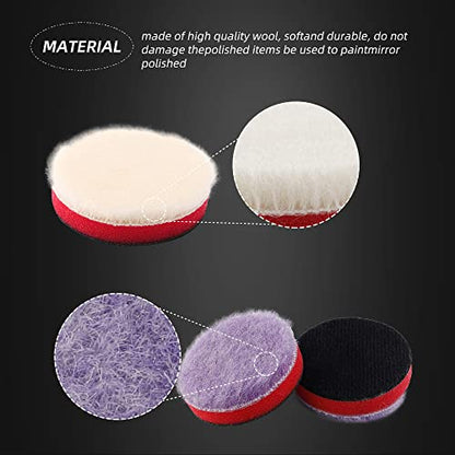 SPTA Mini Polishing Pads Set, 21 Pcs 2 inch/50mm Sponge Polishing Pads and Wool Buffing Pads, Car Foam Detail Polishing Pad Kit Mix Color for Car Detail Polishing and Waxing, Small Area Polishing - size: 2inch(50mm)