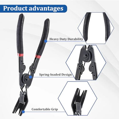 Car Panel Clip Removal Plier, Vehicle Interior Upholstery Trim Clip Remover Tool, Automotive Push Pin Rivet Door Panel Clamp Fastener Removal Plier, Universal for Most Vehicles
