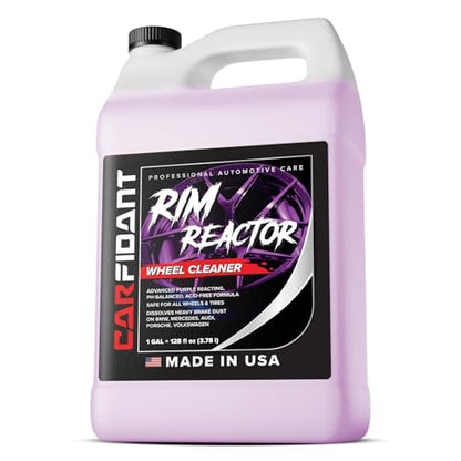 Rim Reactor Wheel Cleaner Spray – Gel Concentrated Formula – Removes Brake Dust, Grime & Dirt – Non-Acid, pH Neutral – Safe for Alloy, Aluminum, Chrome & Black Wheels – Rim Care Solution – Gallon - size: 128 Fl Oz (Pack of 1)
