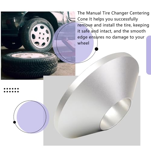 Manual Tire Wheel Changer Centering Cone, Fit for Most Passenger Car Truck, Billet Aluminum Upgrade Wheel Balancer Hold Down Cone Compatible with 1.67" Diameter Center, Fit Up to 4.4" Hub Opening - size: Large