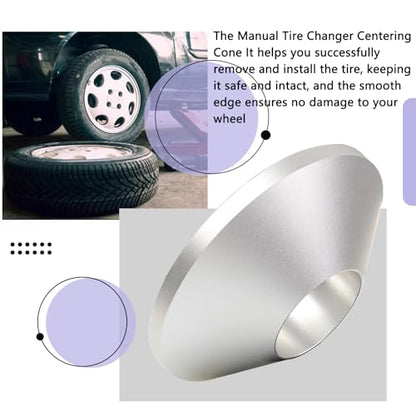 Manual Tire Wheel Changer Centering Cone, Fit for Most Passenger Car Truck, Billet Aluminum Upgrade Wheel Balancer Hold Down Cone Compatible with 1.67" Diameter Center, Fit Up to 4.4" Hub Opening - size: Large