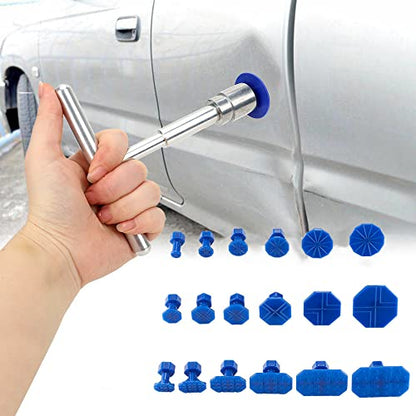 19-Piece Professional Car Dent Repair Kit - Heavy Duty Suction Cup Puller & Glue Tabs with Slide Hammer for Hail Damage, Door Dings, Auto Body Dent Removal (Small Dent Remover Tool for Car)