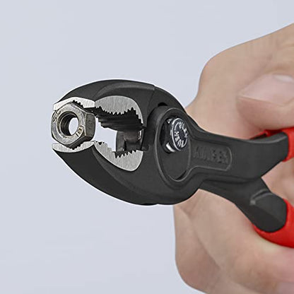 KNIPEX 82 01 200 TwinGrip Pliers, 8-inch | Slip joint pliers with push button adjustment