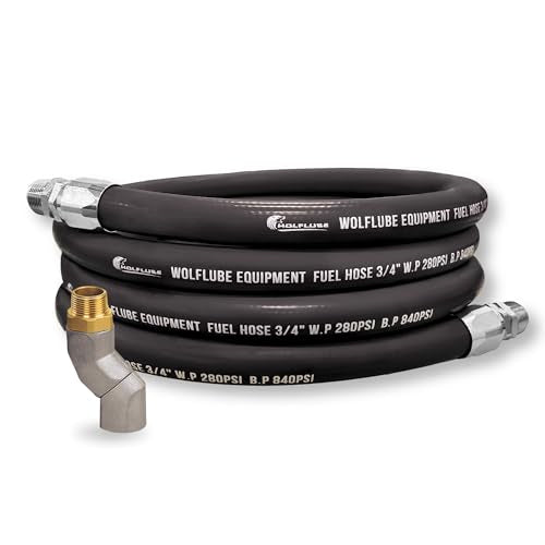 LUEQST 3/4" Fuel Transfer Hose with 360° Z Swivel – Solid Color Heavy Duty Hose for Gasoline, Diesel, Kerosene & E15/E85 – 260 PSI Working Pressure – Assembled in USA (20ft) - size: 20ft