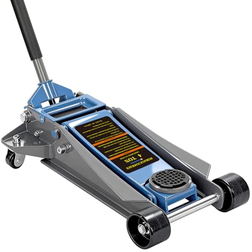 Larbanke 4-Ton Heavy Duty Double-Piston Hydraulic Floor Jack,Lift Range 3.93in-20.98in, Rapid Pump Double-Piston Hydraulic Car Jack,with Rubber Pads, Truck, and Lowered Cars - size: 533MM-4T
