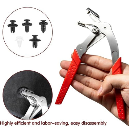 1Pcs Car Clip Pliers Removal Tool For Car, Auto Fastener Clip Removal Pliers, Spring-Loaded Damage-Free Fastener Remover, Auto Door Panels Interior Exterior Trim Mechanic Disassembly