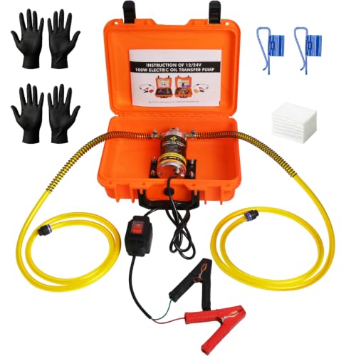 12/24V 100W Electric Oil Change Extractor Pump, 1-4L/min Oil Transfer Pump for Engine/Transmission/Gear Oil Change, Fluid Transfer Pump for Boats, Trucks, Cars, RVs, Lawnmowers(Oil Pump-B) - color: Oil Pump-B