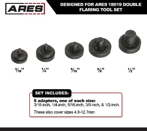 ARES 18020 - Double Flaring Tool Adapter Set - Use on Copper, Aluminum, Soft Steel Brake Line and Brass Tubing - Compatible 18019 Double Flaring Tool - size: Double Flaring Tool Adapter Set
