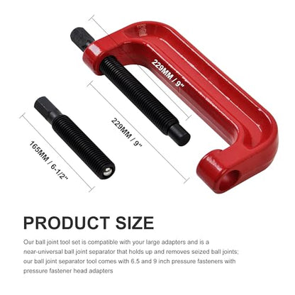 Extra Large Ball Joint Press Tool Set, Heavy Duty Ball Joint Removal Tool, Extended C Frame Compatible for Toyota, Chevrolet, Dodge, Ford