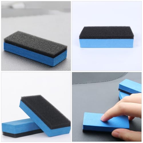 MAGICLULU 10pcs Car Polishing Sponge Set High-Density Dual-Sided Tire Applicator Pads for Gentle Washing and Shine Polishing, Blue Sponge Material for Car Cleaning