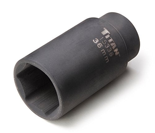 Titan 15336 36mm 1/2" Drive 6 Point Axle Nut Socket, 1 Pack - size: 36mm