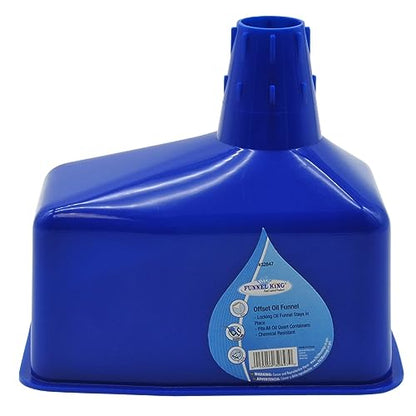 Funnel King Offset Oil Funnel, Blue, 1.75 Pint, 6.2 x 3.8 x 5.6 Inches - size: 1 Count (Pack of 1)