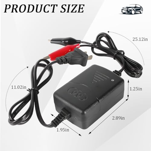 12V 1300mA Car Sealed Lead Acid Battery Charger, Automatic Trickle Charging Maintainer with Short Circuit Protection, SLA Auto Battery Charger, Universal for Truck RV Motorcycle