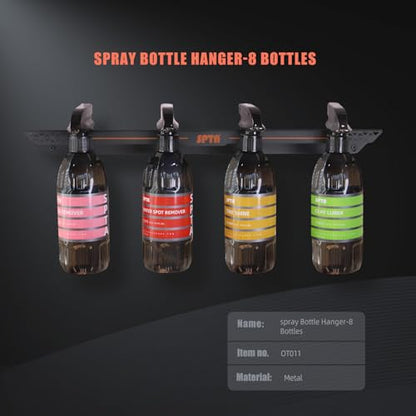 SPTA Spray Bottle Holder, Universal Detailing Spray Bottle Holder - Wall-Mounted Organizer for Mobile & Garage Detailing, Holds 6 Sprayers (16oz), Universal Lightweight Professional Accessory -OT011 - color: Spray Bottle Holder